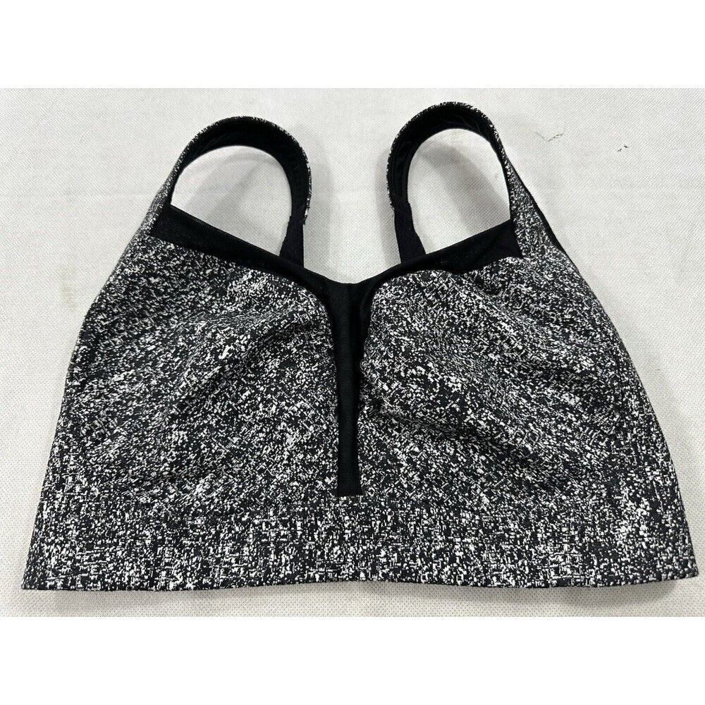 Lululemon Ta Ta Tamer III Rio Mist Black Womens 34DD? Sports Bra EUC Read